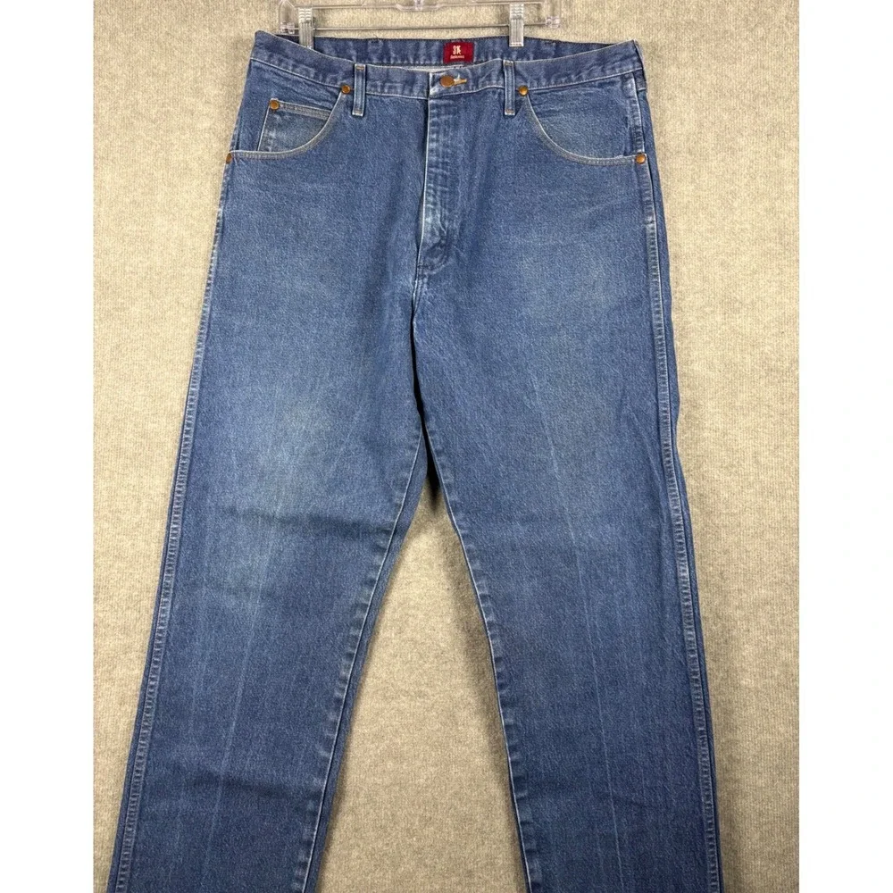 Wrangler 31MWZDN Relaxed Fit Jeans Five Pocket Denim 38x35 Blue - Picture 2 of 12